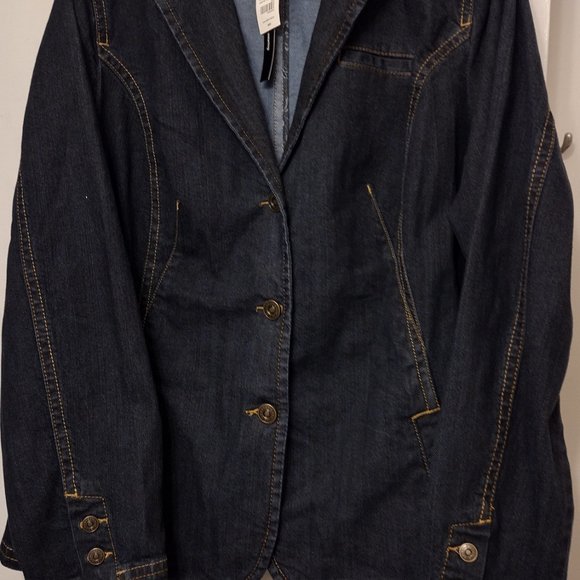 Venezia By Lane Bryant Denim Blazer Jacket Size 18/20  Blue Denim - Picture 6 of 6